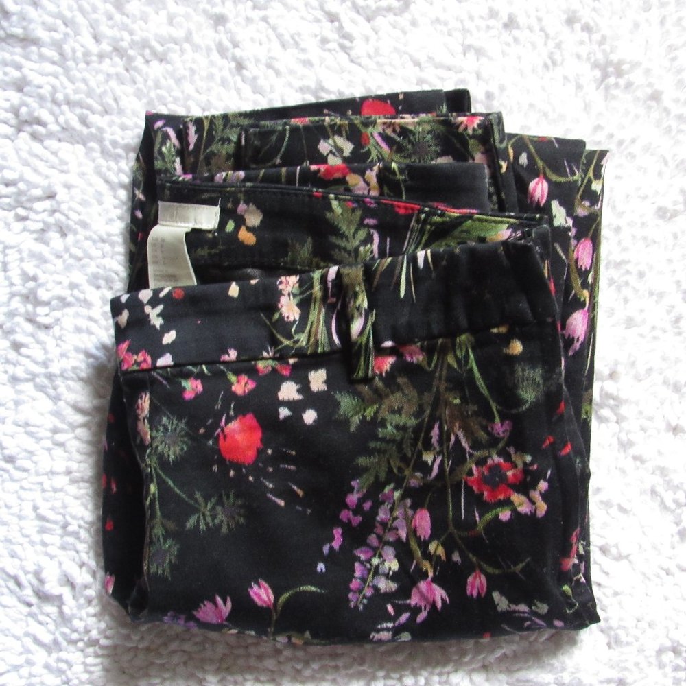 Black Floral Print Pants